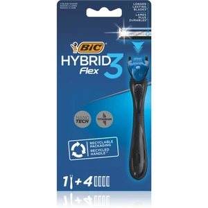 BIC FLEX3 Hybrid holiaci strojček + náhradné hlavice náhradné čepieľky 4 ks