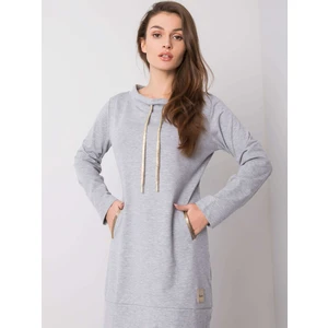 Gray melange cotton dress