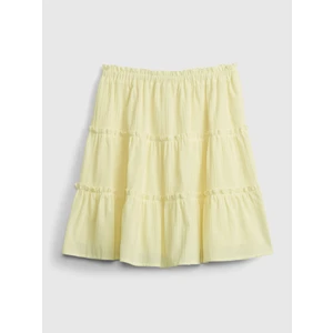 Žlutá holčičí dětská sukně teen tiered skirt GAP