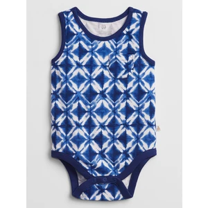 Modré klučičí baby body pocket print bodysuit GAP