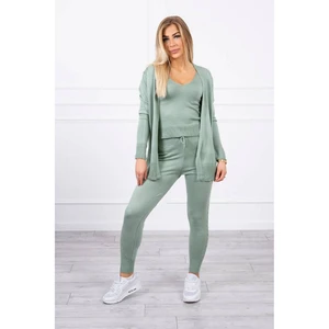 3-piece sweater set dark mint