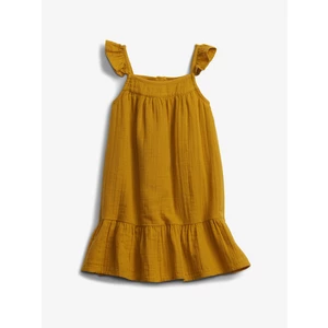 Žluté holčičí dětské šaty tier dress GAP