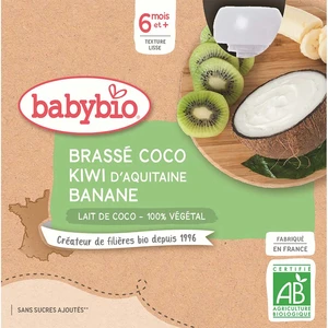 BABYBIO Desiata s kokosovým mliekom - kiwi a banán (4x 85 g)