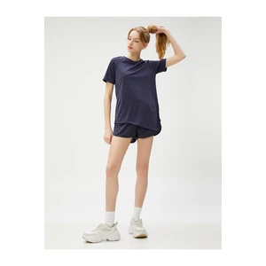 Koton Modal-Mix Sports T-Shirt with Slit Detailed.