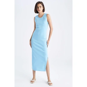 DEFACTO bodycon Sleeveless Midi Short Sleeve Knitted Dress