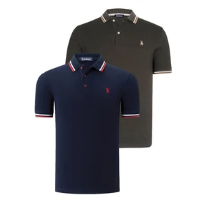 DUAL SET T8594 DEWBERRY MENS T-SHIRT-NAVY BLUE-KHAKI