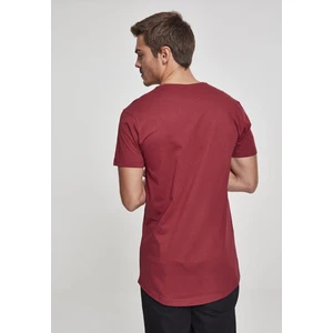 Shaped long t-shirt in burgundy color