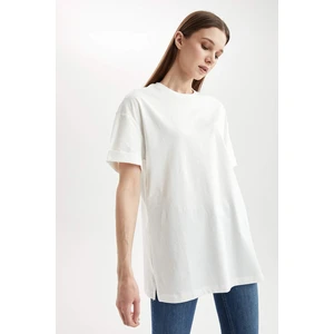 DEFACTO Regular Fit Crew Neck Basic Short Sleeve T-Shirt Tunic