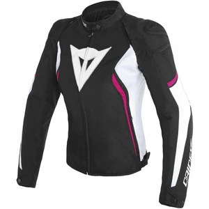 Dainese Avro D2 Tex Lady Jacket Black/White/Fuxia 46 Textilní bunda