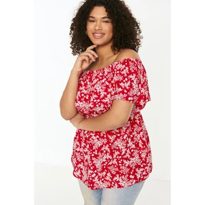 Trendyol Curve Plus Size Blouse - Red - Regular fit