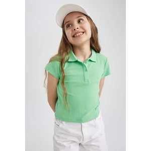 DEFACTO Girl Slim Fit Ribbed Camisole Short Sleeve Polo T-Shirt