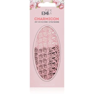 emi Charmicon Berries Black/White nálepky na nechty 3D #44 1 ks