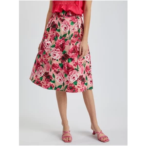 Orsay Růžová dámská květovaná sukně - Dámské