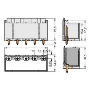 Konektor do DPS WAGO 2092-3403, 23.10 mm, pólů 3, rozteč 7.50 mm, 100 ks