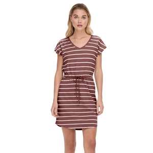 Jacqueline de Yong Dámske šaty JDYLUCIA Regular Fit 15261670 Apple Butter CLOU DANCER STRIPES S