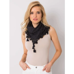 Lady's black scarf with fringe