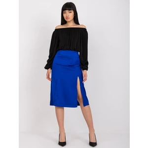 High-waisted cobalt pencil skirt RUE PARIS