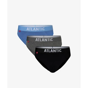 Men's sports briefs ATLANTIC 3-PACK - blue, gray melange, black