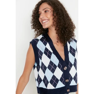 Trendyol Sweater Vest - Navy blue - Regular fit