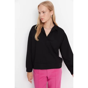 Trendyol Sweatshirt - Black - Relaxed fit