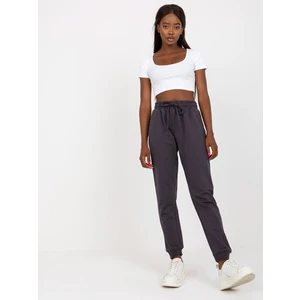 Basic graphite sweatpants with high waist