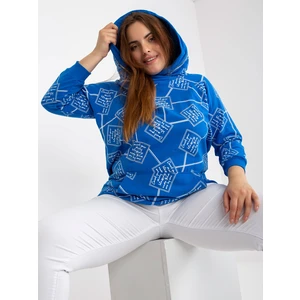 Dark blue oversized sweatshirt with printed design