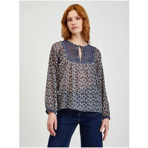 Dark blue Women's Patterned Blouse ORSAY - Women