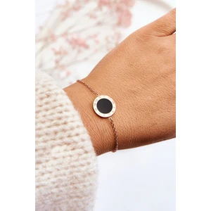 Ladies Bracelet Celebrity Black Circle Rose Gold