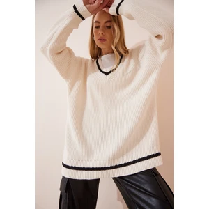 Happiness İstanbul Sweater - Ecru - Oversize