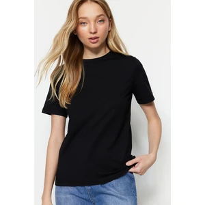 Trendyol Black 100% Cotton Basic Crew Neck Knitted T-Shirt