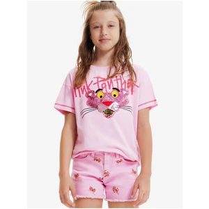 Desigual Pink Panther Girls' T-Shirt - Girls