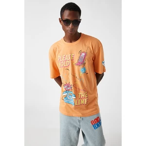 Koton Phone Printed Oversized T-Shirt