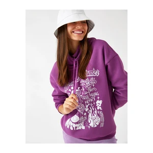 Koton Oversized Sweatshirt with Printed Hoodie