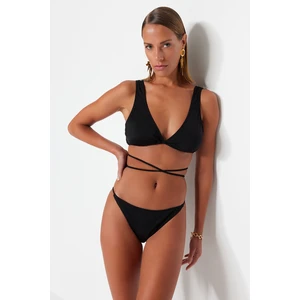 Trendyol Black Triangle Tie High Leg Bikini Set