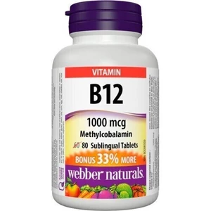 Webber Naturals Vitamin B12 Quick Dissolve Methylcobal 60 + 20 tabs