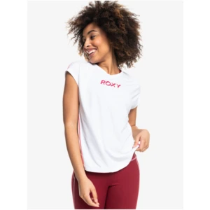 White Women's T-Shirt with Roxy Training Grl - Women