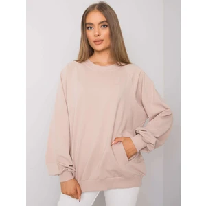 Light beige sweatshirt with pockets from Gaelle RUE PARIS