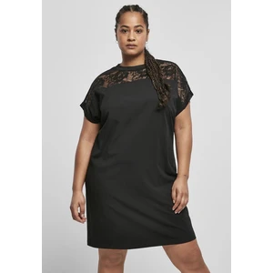 Ladies Lace Tee Dress Black