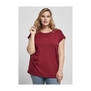 Ladies Organic Extended Shoulder Tee Burgundy