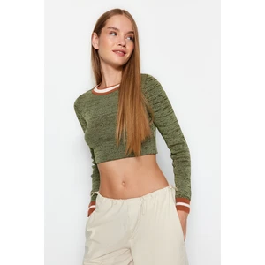 Trendyol Khaki Super Crop Knitwear Sweater