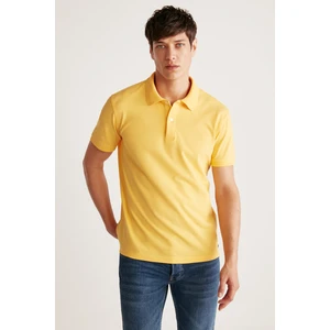 GRIMELANGE Chris Regular Yellow Singlet Polo Neck T-shirt.