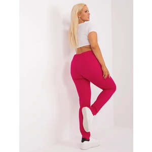 Basic large sweatpants made of fuchsia cotton