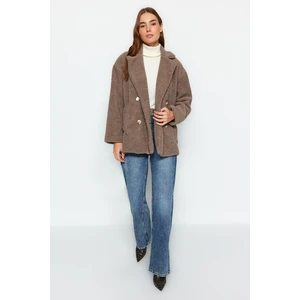 Trendyol Mink Premium Oversize Wide-Cut Plush Coat