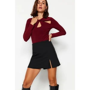 Trendyol Burgundy Fit Cut Out and Compound Body z elastycznymi zatrzaskami Dzianinowy korpus