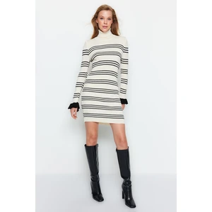 Trendyol Stone Mini Turtleneck Sweater Dress