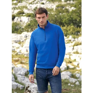 Blue Men's Sweatshirt Zip Neck Sweat Fruit of the Loom