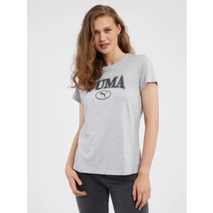 Light Grey Womens Lined T-Shirt Puma Squad - Women