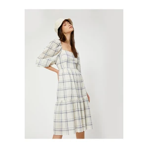 Koton Midi Dress with Balloon Sleeves Gippe Cotton