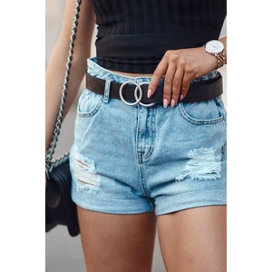 Denim shorts with holes