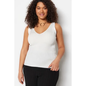 Trendyol Curve Strapless, Fine Knitwear Blouse in Ecru